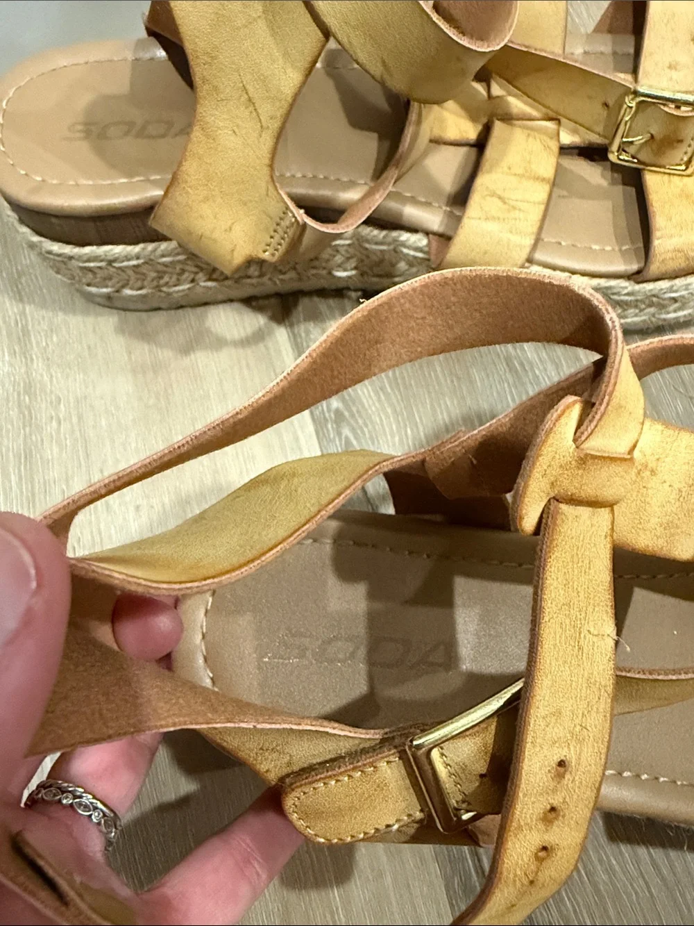 Soda Yellow Strappy Espadrille Platform Sandals